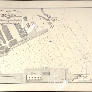 PORTOLANO DELLA SARDEGNA - CARTA IDROGRAFICA DELLA SARDEGNA LEVATA DAL CAVALIERE GIUSEPPE ALBINI CAPITANO DI VASCELLO NELLA MARINA DI S.M. SARDA - PIANO DI CALA GAVETTA SITUATA SULL'ISOLA DELLA MADDALENA TAVOLA XVI.