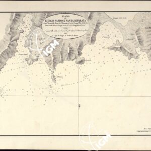 PORTOLANO DELLA SARDEGNA - CARTA IDROGRAFICA DELLA SARDEGNA LEVATA DAL CAVALIERE GIUSEPPE ALBINI CAPITANO DI VASCELLO NELLA MARINA DI S.M. SARDA - PIANO di LONGO SARDO E SANTA RIPARATA TAVOLA XVIII.