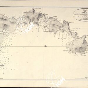 PORTOLANO DELLA SARDEGNA - CARTA IDROGRAFICA DELLA SARDEGNA LEVATA DAL CAVALIERE GIUSEPPE ALBINI CAPITANO DI VASCELLO NELLA MARINA DI S.M. SARDA - GOLFO delle SALINE TAVOLA XX.