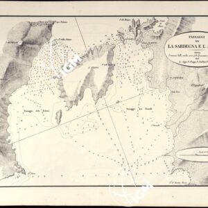 PORTOLANO DELLA SARDEGNA - CARTA IDROGRAFICA DELLA SARDEGNA LEVATA DAL CAVALIERE GIUSEPPE ALBINI CAPITANO DI VASCELLO NELLA MARINA DI S.M. SARDA - PASSAGGI TRA LA SARDEGNA E L'ASINARA TAVOLA XXI.