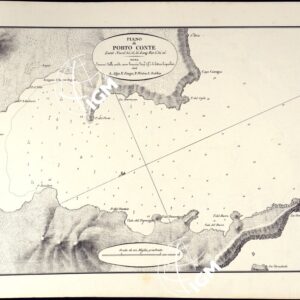 PORTOLANO DELLA SARDEGNA - CARTA IDROGRAFICA DELLA SARDEGNA LEVATA DAL CAVALIERE GIUSEPPE ALBINI CAPITANO DI VASCELLO NELLA MARINA DI S.M. SARDA - PIANO di PORTO CONTE TAVOLA XXII.