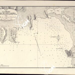 PORTOLANO DELLA SARDEGNA - CARTA IDROGRAFICA DELLA SARDEGNA LEVATA DAL CAVALIERE GIUSEPPE ALBINI CAPITANO DI VASCELLO NELLA MARINA DI S.M. SARDA - PIANO DI ALGHERO E RADA DI CAPO GALERA TAVOLA XXIII.