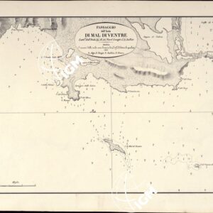 PORTOLANO DELLA SARDEGNA - CARTA IDROGRAFICA DELLA SARDEGNA LEVATA DAL CAVALIERE GIUSEPPE ALBINI CAPITANO DI VASCELLO NELLA MARINA DI S.M. SARDA - PASSAGGIO DELL'ISOLA DI MAL DI VENTRE TAVOLA XXIV.