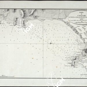 PORTOLANO DELLA SARDEGNA - CARTA IDROGRAFICA DELLA SARDEGNA LEVATA DAL CAVALIERE GIUSEPPE ALBINI CAPITANO DI VASCELLO NELLA MARINA DI S.M. SARDA - RADA DI CAGLIARI TAVOLA II.