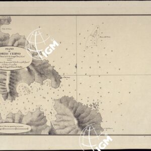 PORTOLANO DELLA SARDEGNA - CARTA IDROGRAFICA DELLA SARDEGNA LEVATA DAL CAVALIERE GIUSEPPE ALBINI CAPITANO DI VASCELLO NELLA MARINA DI S.M. SARDA - PIANO DI PORTO CERVO - TAVOLA VIII.