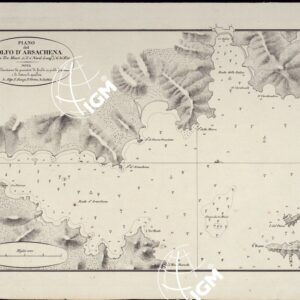 PORTOLANO DELLA SARDEGNA - CARTA IDROGRAFICA DELLA SARDEGNA LEVATA DAL CAVALIERE GIUSEPPE ALBINI CAPITANO DI VASCELLO NELLA MARINA DI S.M. SARDA - PIANO DEL GOLFO D'ARSACHENA - TAVOLA IX.