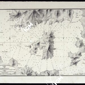 PORTOLANO DELLA SARDEGNA - CARTA IDROGRAFICA DELLA SARDEGNA LEVATA DAL CAVALIERE GIUSEPPE ALBINI CAPITANO DI VASCELLO NELLA MARINA DI S.M. SARDA - RADA DELLA MADDALENA TAVOLA XV.