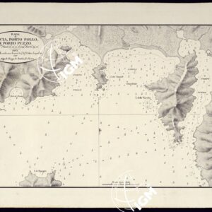 PORTOLANO DELLA SARDEGNA - CARTA IDROGRAFICA DELLA SARDEGNA LEVATA DAL CAVALIERE GIUSEPPE ALBINI CAPITANO DI VASCELLO NELLA MARINA DI S.M. SARDA  - RADA DI LISCIA PORTO POLLO E PORTO PUZZO TAVOLA XVII.