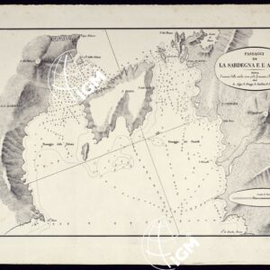 PORTOLANO DELLA SARDEGNA - CARTA IDROGRAFICA DELLA SARDEGNA LEVATA DAL CAVALIERE GIUSEPPE ALBINI CAPITANO DI VASCELLO NELLA MARINA DI S.M. SARDA  - PASSAGGI TRA LA SARDEGNA E L'ASINARA TAVOLA XXI.