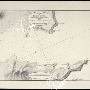 PORTOLANO DELLA SARDEGNA - CARTA IDROGRAFICA DELLA SARDEGNA LEVATA DAL CAVALIERE GIUSEPPE ALBINI CAPITANO DI VASCELLO NELLA MARINA DI S.M. SARDA - PIANO DI PORTO CONTE  TAVOLA XXII.
