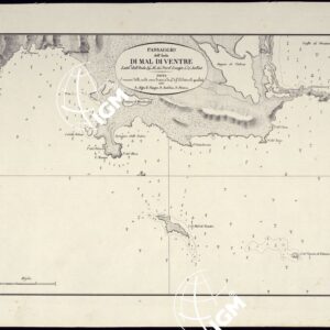 PORTOLANO DELLA SARDEGNA - CARTA IDROGRAFICA DELLA SARDEGNA LEVATA DAL CAVALIERE GIUSEPPE ALBINI CAPITANO DI VASCELLO NELLA MARINA DI S.M. SARDA - PASSAGGIO DELL'ISOLA DI MAL DI VENTRE TAVOLA XXIV.