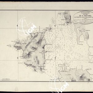 PORTOLANO DELLA SARDEGNA - CARTA IDROGRAFICA DELLA SARDEGNA LEVATA DAL CAVALIERE GIUSEPPE ALBINI CAPITANO DI VASCELLO NELLA MARINA DI S.M. SARDA  - PASSAGGIO dell'ISOLA DI SAN PIETRO TAVOLA XXVI.