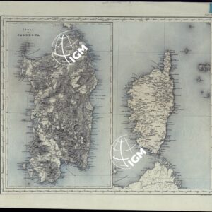 CARTA COROGRAFICA DELL'ITALIA SUPERIORE E CENTRALE ALLA SCALA DI 1:600.000 ISOLA di SARDEGNA - FOGLIO 5 (recto)