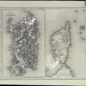 CARTA COROGRAFICA DELL'ITALIA SUPERIORE E CENTRALE ALLA SCALA DI 1:600.000 ISOLA di SARDEGNA - FOGLIO 5 (recto)