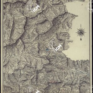 PIANO TOPOGRAFICO DELLE VALLI DI BRIANZONE DI QUEIRAS E DI PARTE DELL'UBAJE ED UBAJETTA IN FRANCIA - FOGLIO 3 (DUPLICATO ACQUERELLATO).