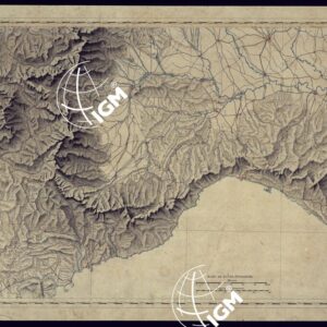 CARTA COROGRAFICA DELLE ALPI DAL MEDITERRANEO AL MARE.