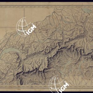 CARTA COROGRAFICA DELLE ALPI DAL MEDITERRANEO AL MARE.