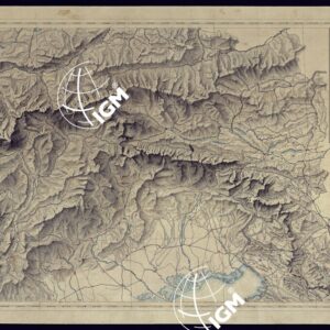 CARTA COROGRAFICA DELLE ALPI DAL MEDITERRANEO AL MARE.