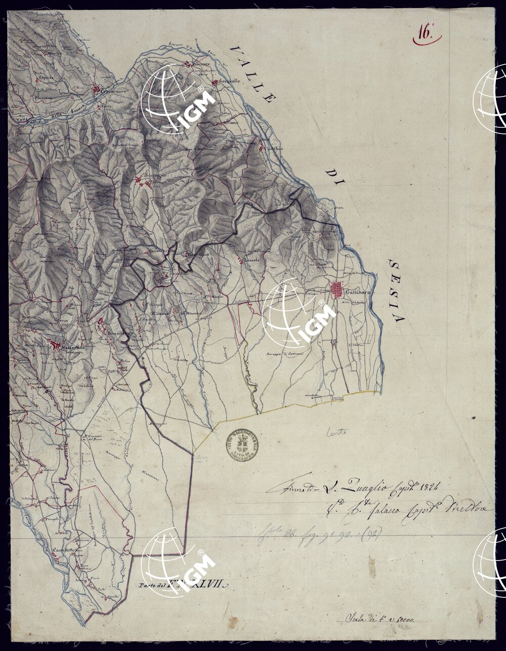 LEVATE TOPOGRAFICHE DELL'ALTO E BASSO NOVARESE - FOGLIO 16.