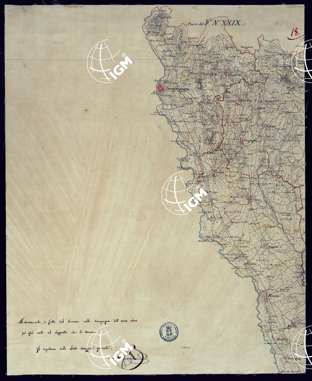 LEVATE TOPOGRAFCHE DELL'ALTO E BASSO NOVARESE - FOGLIO 18.