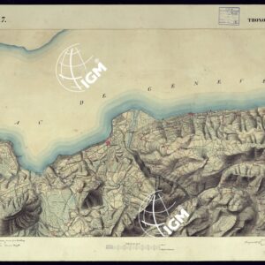 CARTA TOPOGRAFICA DEGLI STATI DI TERRA FERMA DI S.S.R.M. CARLO ALBERTO RE DI SARDEGNA FATTA DAL CORPO DELLO STATO MAGGIORE COMANDATO DAL TEN.TE GEN.LE B.NE DI MONTHOUX ALLA SCALA DI 1 50.000 1831 - FOGLIO E.7 THONON.