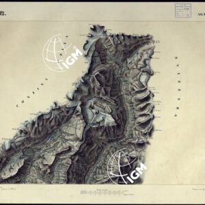 CARTA TOPOGRAFICA DEGLI STATI DI TERRA FERMA DI S.S.R.M. CARLO ALBERTO RE DI SARDEGNA FATTA DAL CORPO DELLO STATO MAGGIORE COMANDATO DAL TEN.TE GEN.LE B.NE DI MONTHOUX ALLA SCALA DI 1 50.000 1831 - FOGLIO E.12 AGARO.