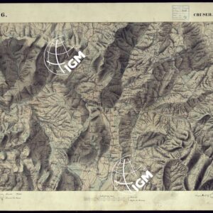 CARTA TOPOGRAFICA DEGLI STATI DI TERRA FERMA DI S.S.R.M. CARLO ALBERTO RE DI SARDEGNA FATTA DAL CORPO DELLO STATO MAGGIORE COMANDATO DAL TEN.TE GEN.LE B.NE DI MONTHOUX ALLA SCALA DI 1 50.000 1831 - FOGLIO G.6 CRUSEILLE.