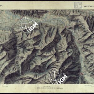CARTA TOPOGRAFICA DEGLI STATI DI TERRA FERMA DI S.S.R.M. CARLO ALBERTO RE DI SARDEGNA FATTA DAL CORPO DELLO STATO MAGGIORE COMANDATO DAL TEN.TE GEN.LE B.NE DI MONTHOUX ALLA SCALA DI 1 50.000 1831 - FOGLIO G.7 BONNEVILLE.