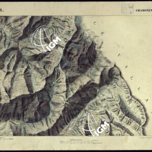 CARTA TOPOGRAFICA DEGLI STATI DI TERRA FERMA DI S.S.R.M. CARLO ALBERTO RE DI SARDEGNA FATTA DAL CORPO DELLO STATO MAGGIORE COMANDATO DAL TEN.TE GEN.LE B.NE DI MONTHOUX ALLA SCALA DI 1 50.000 1831 - FOGLIO G.8 CHAMONIX.