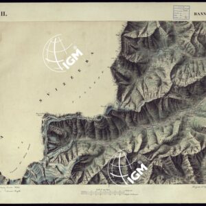 CARTA TOPOGRAFICA DEGLI STATI DI TERRA FERMA DI S.S.R.M. CARLO ALBERTO RE DI SARDEGNA FATTA DAL CORPO DELLO STATO MAGGIORE COMANDATO DAL TEN.TE GEN.LE B.NE DI MONTHOUX ALLA SCALA DI 1 50.000 1831 - FOGLIO G.11 BANNIO.