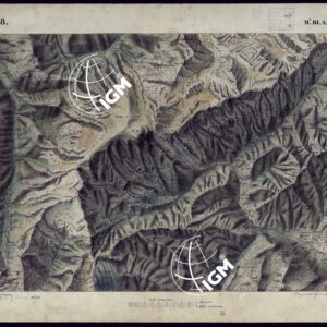 CARTA TOPOGRAFICA DEGLI STATI DI TERRA FERMA DI S.S.R.M. CARLO ALBERTO RE DI SARDEGNA FATTA DAL CORPO DELLO STATO MAGGIORE COMANDATO DAL TEN.TE GEN.LE B.NE DI MONTHOUX ALLA SCALA DI 1 50.000 1831 - FOGLIO H.8 M. BLANC.