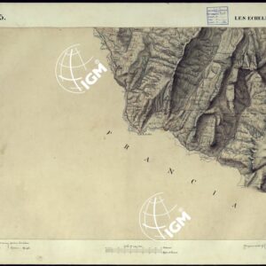 CARTA TOPOGRAFICA DEGLI STATI DI TERRA FERMA DI S.S.R.M. CARLO ALBERTO RE DI SARDEGNA FATTA DAL CORPO DELLO STATO MAGGIORE COMANDATO DAL TEN.TE GEN.LE B.NE DI MONTHOUX ALLA SCALA DI 1 50.000 1831 - FOGLIO K.5  LES ECHELLES.