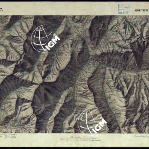 CARTA TOPOGRAFICA DEGLI STATI DI TERRA FERMA DI S.S.R.M. CARLO ALBERTO RE DI SARDEGNA FATTA DAL CORPO DELLO STATO MAGGIORE COMANDATO DAL TEN.TE GEN.LE B.NE DI MONTHOUX ALLA SCALA DI 1 50.000 1831 - FOGLIO K.7 MOUTIERS.