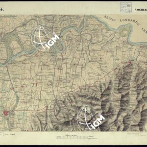 CARTA TOPOGRAFICA DEGLI STATI DI TERRA FERMA DI S.S.R.M. CARLO ALBERTO RE DI SARDEGNA FATTA DAL CORPO DELLO STATO MAGGIORE COMANDATO DAL TEN.TE GEN.LE B.NE DI MONTHOUX ALLA SCALA DI 1 50.000 1831 - FOGLIO M.14 VOGHERA.