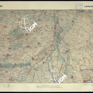 CARTA TOPOGRAFICA DEGLI STATI DI TERRA FERMA DI S.S.R.M. CARLO ALBERTO RE DI SARDEGNA FATTA DAL CORPO DELLO STATO MAGGIORE COMANDATO DAL TEN.TE GEN.LE B.NE DI MONTHOUX ALLA SCALA DI 1 50.000 1831 - FOGLIO N.10 CARMAGNOLA.
