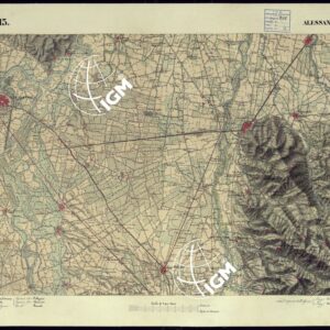 CARTA TOPOGRAFICA DEGLI STATI DI TERRA FERMA DI S.S.R.M. CARLO ALBERTO RE DI SARDEGNA FATTA DAL CORPO DELLO STATO MAGGIORE COMANDATO DAL TEN.TE GEN.LE B.NE DI MONTHOUX ALLA SCALA DI 1 50.000 1831 - FOGLIO N.13 ALESSANDRIA.