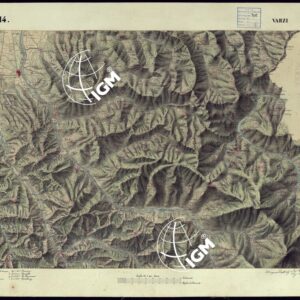 CARTA TOPOGRAFICA DEGLI STATI DI TERRA FERMA DI S.S.R.M. CARLO ALBERTO RE DI SARDEGNA FATTA DAL CORPO DELLO STATO MAGGIORE COMANDATO DAL TEN.TE GEN.LE B.NE DI MONTHOUX ALLA SCALA DI 1 50.000 1831 - FOGLIO N.14 VARZI.