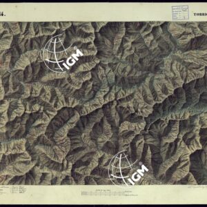 CARTA TOPOGRAFICA DEGLI STATI DI TERRA FERMA DI S.S.R.M. CARLO ALBERTO RE DI SARDEGNA FATTA DAL CORPO DELLO STATO MAGGIORE COMANDATO DAL TEN.TE GEN.LE B.NE DI MONTHOUX ALLA SCALA DI 1 50.000 1831 - FOGLIO P.14 TORRIGLIA.
