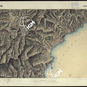 CARTA TOPOGRAFICA DEGLI STATI DI TERRA FERMA DI S.S.R.M. CARLO ALBERTO RE DI SARDEGNA FATTA DAL CORPO DELLO STATO MAGGIORE COMANDATO DAL TEN.TE GEN.LE B.NE DI MONTHOUX ALLA SCALA DI 1 50.000 1831 - FOGLIO Q.I2 SAVONA.