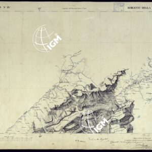 CARTA TOPOGRAFICA DEGLI STATI IN TERRAFERMA DI S.M. IL RE DI SARDEGNA ALLA SCALA DI 1 A 50.000 OPERA DEL CORPO REALE DELLO STATO MAGGIORE - FOGLIO N°IV SORGENTI DELLA TOCE