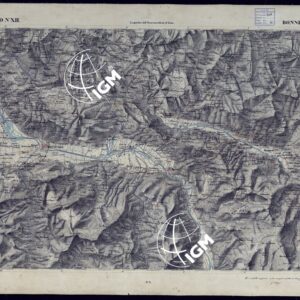 CARTA TOPOGRAFICA DEGLI STATI IN TERRAFERMA DI S.M. IL RE DI SARDEGNA ALLA SCALA DI 1 A 50.000 OPERA DEL CORPO REALE DELLO STATO MAGGIORE - FOGLIO N°XII  BONNEVILLE
