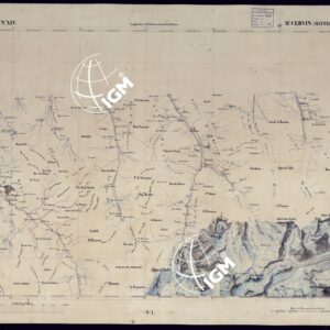 CARTA TOPOGRAFICA DEGLI STATI IN TERRAFERMA DI S.M. IL RE DI SARDEGNA ALLA SCALA DI 1 A 50.000 OPERA DEL CORPO REALE DELLO STATO MAGGIORE - FOGLIO N°XIV M. CERVIN (MATTER - HORN)