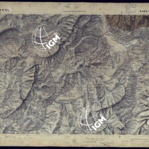 CARTA TOPOGRAFICA DEGLI STATI IN TERRAFERMA DI S.M. IL RE DI SARDEGNA ALLA SCALA DI 1 A 50.000 OPERA DEL CORPO REALE DELLO STATO MAGGIORE - FOGLIO N° XX SALLANCHES