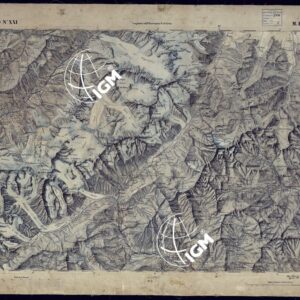 CARTA TOPOGRAFICA DEGLI STATI IN TERRAFERMA DI S.M. IL RE DI SARDEGNA ALLA SCALA DI 1 A 50.000 OPERA DEL CORPO REALE DELLO STATO MAGGIORE - FOGLIO N°XXI - M. BIANCO
