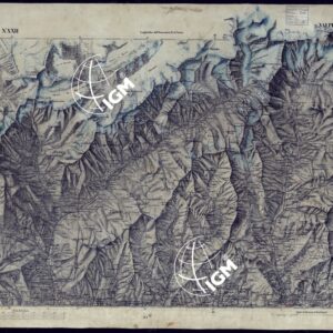 CARTA TOPOGRAFICA DEGLI STATI IN TERRAFERMA DI S.M. IL RE DI SARDEGNA ALLA SCALA DI 1 A 50.000 OPERA DEL CORPO REALE DELLO STATO MAGGIORE - FOGLIO N°XXII VALPELLINA
