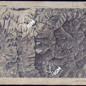CARTA TOPOGRAFICA DEGLI STATI IN TERRAFERMA DI S.M. IL RE DI SARDEGNA ALLA SCALA DI 1 A 50.000 OPERA DEL CORPO REALE DELLO STATO MAGGIORE - FOGLIO N° XXIII  M. ROSA