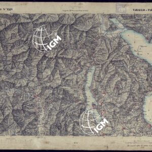 CARTA TOPOGRAFICA DEGLI STATI IN TERRAFERMA DI S.M. IL RE DI SARDEGNA ALLA SCALA DI 1 A 50.000 OPERA DEL CORPO REALE DELLO STATO MAGGIORE - FOGLIO N°XXIV  VARALLO E PALLANZA