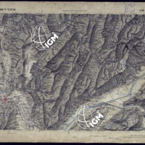 CARTA TOPOGRAFICA DEGLI STATI IN TERRAFERMA DI S.M. IL RE DI SARDEGNA ALLA SCALA DI 1 A 50.000 OPERA DEL CORPO REALE DELLO STATO MAGGIORE - FOGLIO N°XXVII CHAMBERY