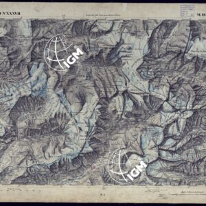 CARTA TOPOGRAFICA DEGLI STATI IN TERRAFERMA DI S.M. IL RE DI SARDEGNA ALLA SCALA DI 1 A 50.000 OPERA DEL CORPO REALE DELLO STATO MAGGIORE - FOGLIO N°XXXVII M. ISERAN