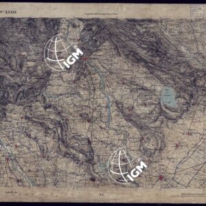 CARTA TOPOGRAFICA DEGLI STATI IN TERRAFERMA DI S.M. IL RE DI SARDEGNA ALLA SCALA DI 1 A 50.000 OPERA DEL CORPO REALE DELLO STATO MAGGIORE - FOGLIO N°XXXIX IVREA